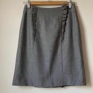 Anthropologie Girls From Savoy Just Right Skirt Wool Blend Preppy Ruffles Size 2